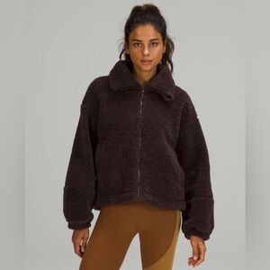 Lululemon cinchable fleece zip up Sherpa French press